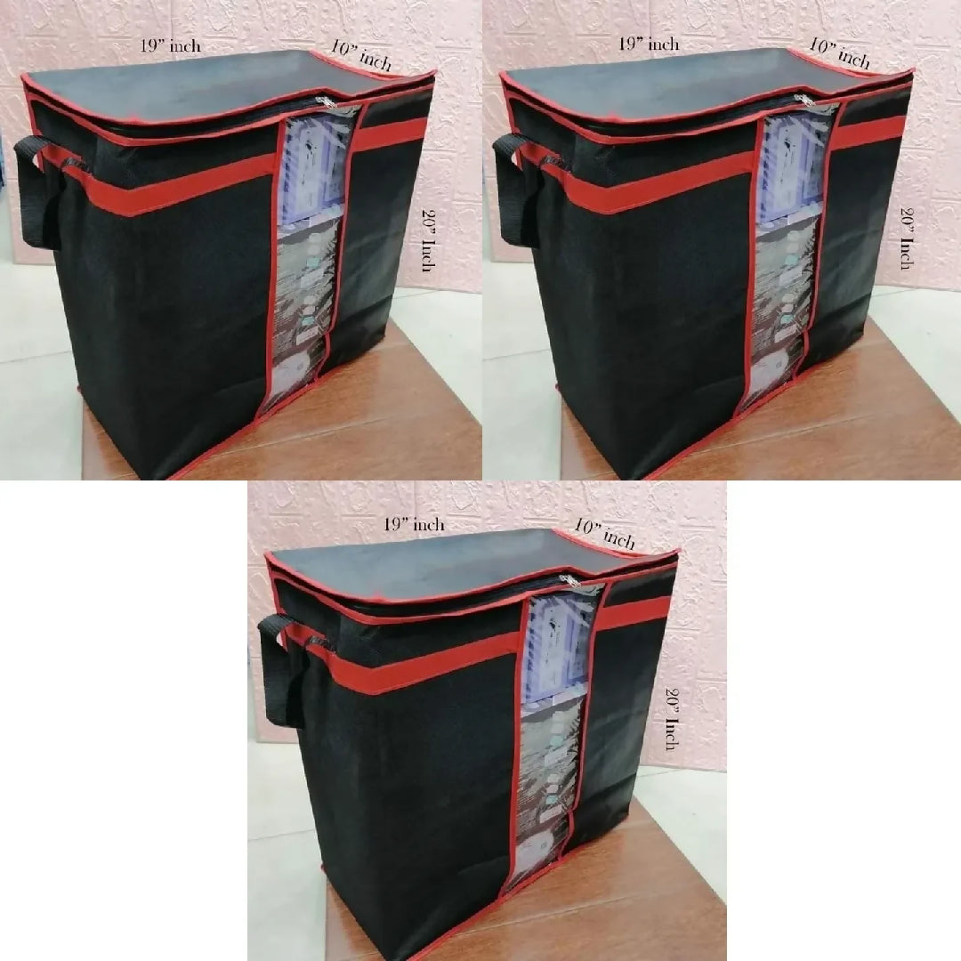 Large Storage Bag Organizers - Clothes Blanket Large Folding Boxes Storage Box - Foldable Containers Clothing Bedding Double Zipper - Pack of 1