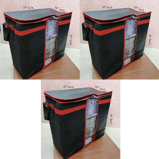 Large Storage Bag Organizers - Clothes Blanket Large Folding Boxes Storage Box - Foldable Containers Clothing Bedding Double Zipper - Pack of 1