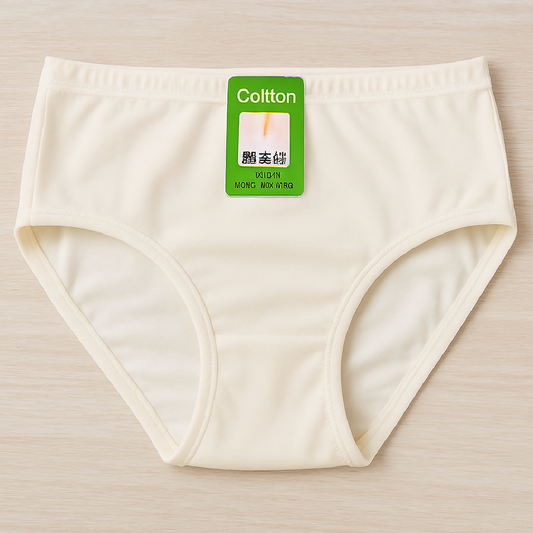 Pack of 2 Jersey Plain Panties for Women - Soft Comfortable Lightweight Everyday Underwear - Available in Sizes S M L Beige - Large