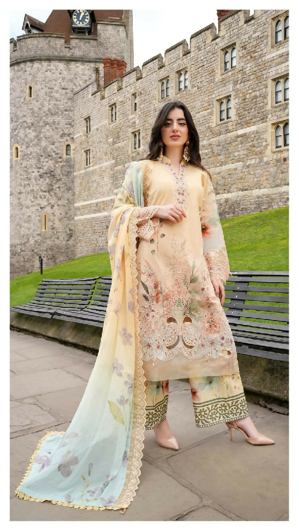 Printkari 3 Piece Unstitched Embroidered