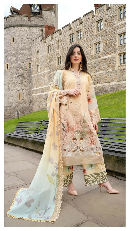 Printkari 3 Piece Unstitched Embroidered