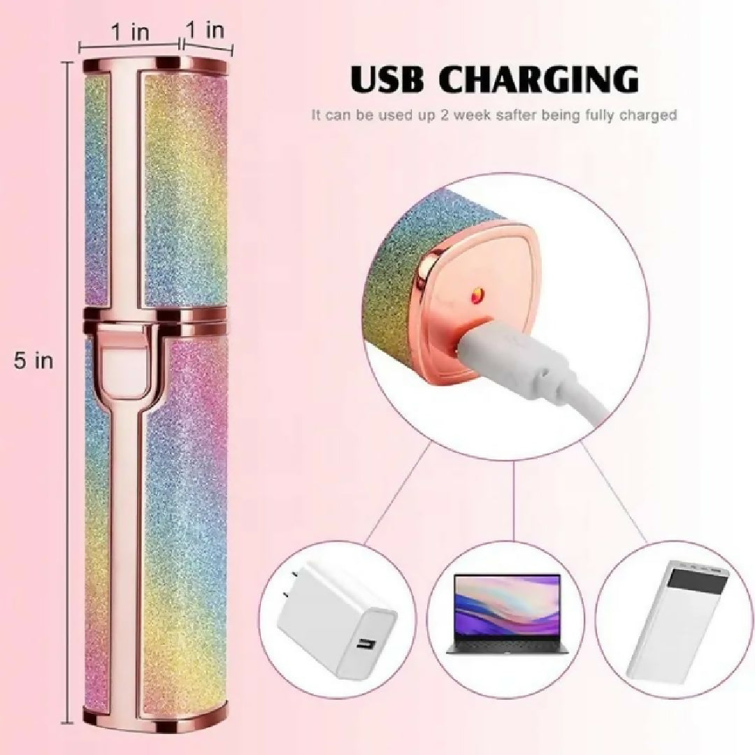 2in1 Electric Eyebrow Trimmer and Shaver Rechargeable Hair Remover for All Parts Use in Pen Flawless Hair Remover Rechargeable Painless Precision Eyebrow Trimmer and Eyebrow Razor Tool with LED Light