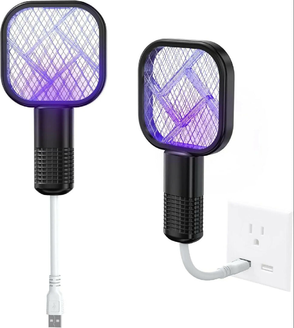 USB Rechargeable Mosquito Killer Racket - Portable Repellent with UV Light