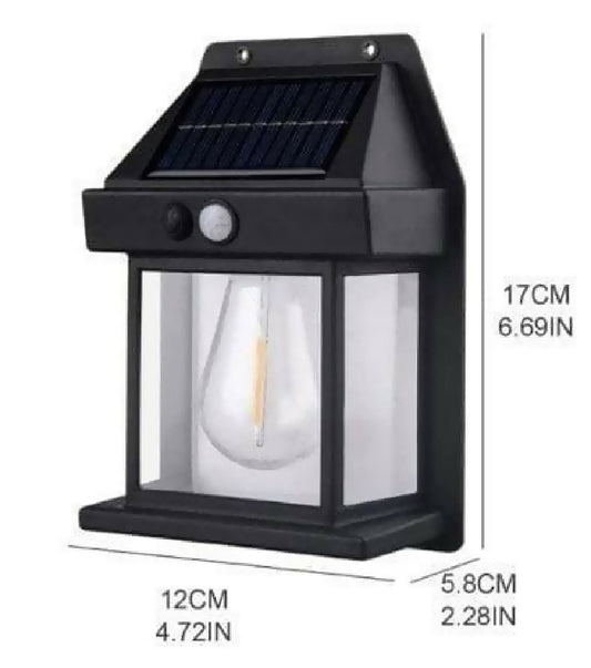 Solar Tungsten Filament Wall Lamp - Outdoor Intelligent Induction Light for Garden and Courtyard