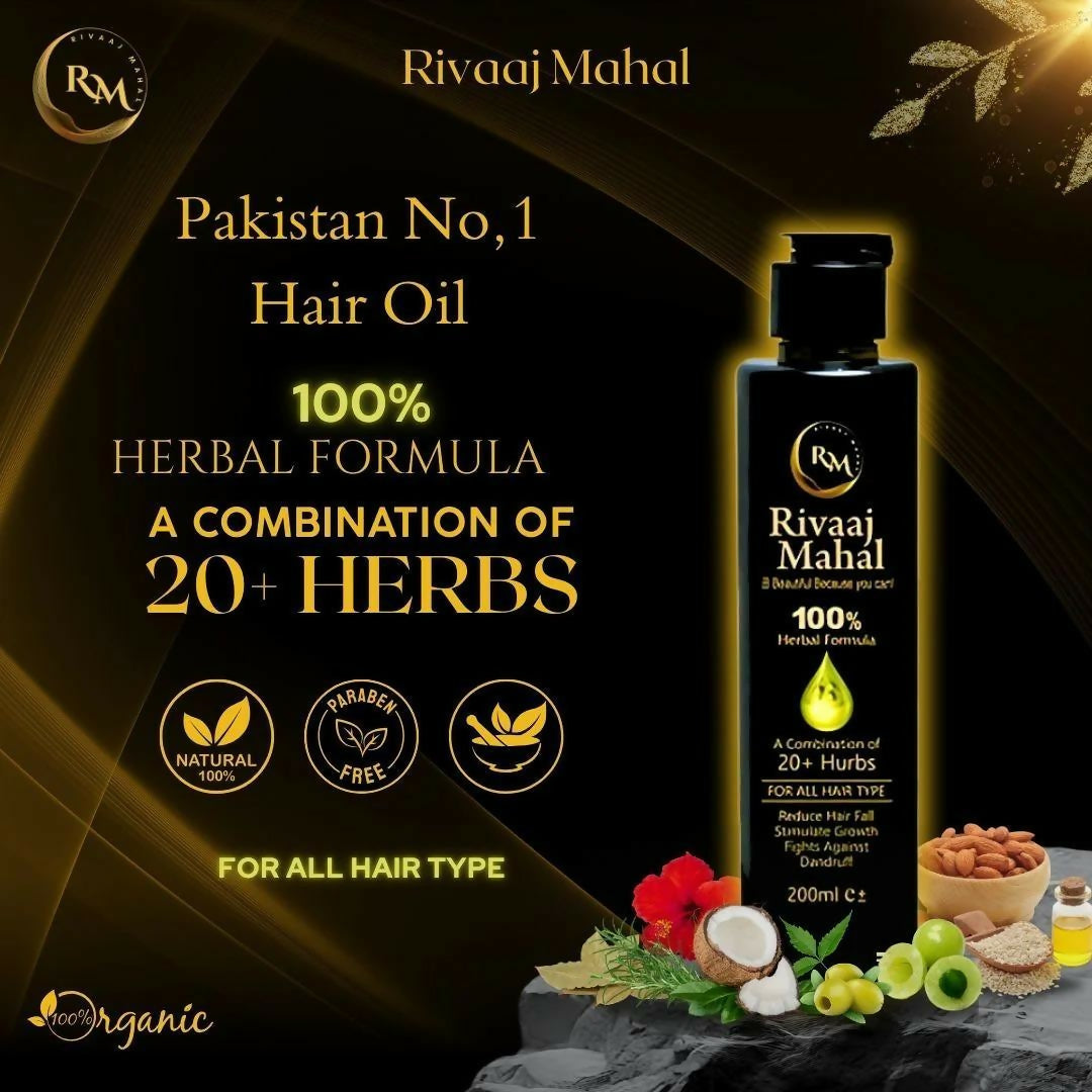 Nourishing Hair Oil for All Hair Types - Combination of 20-Plus Herbs - 200 Ml