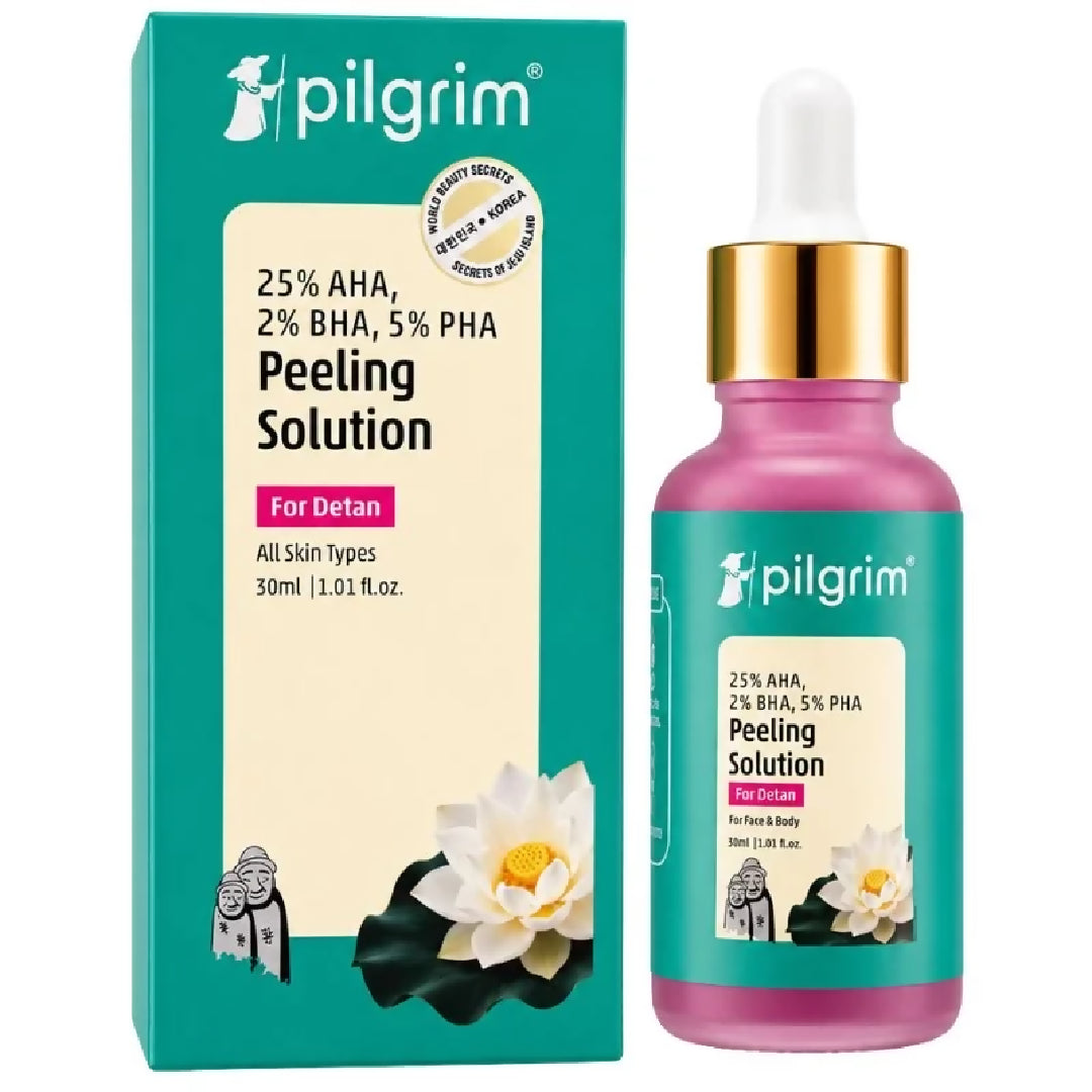 Pilgrim Peeling Solution Weekend Facial Peel for Deep Cleansing Exfoliation Radiant Even Toned Skin For Men Women 30ml