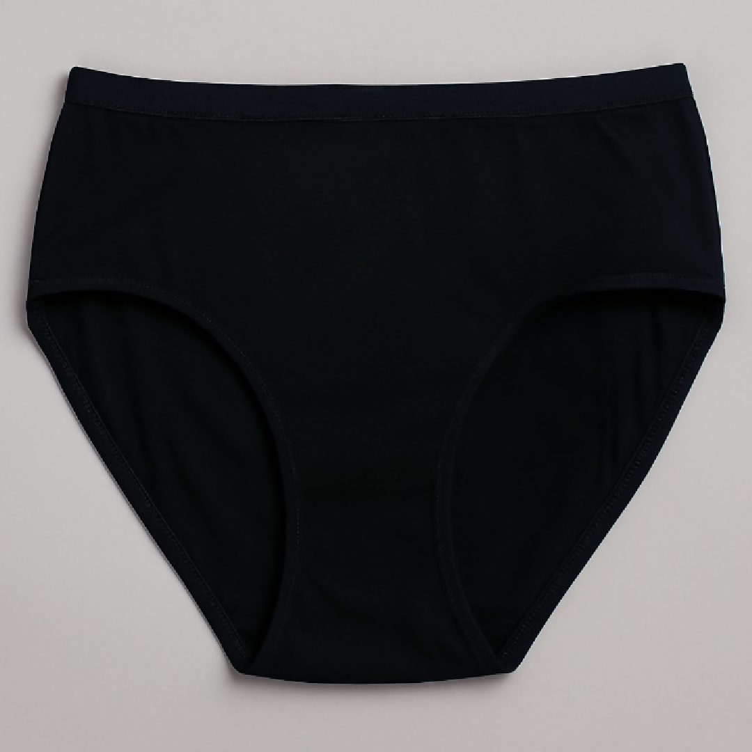 Jersey Plain Panty for Women - High Quality Soft - Lightweight Fabric - Black - S M L - Large