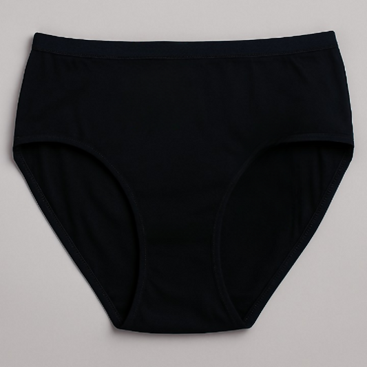 Jersey Plain Panty for Women - High Quality Soft - Lightweight Fabric - Black - S M L - Large