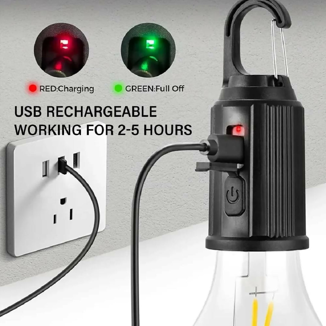 Rechargeable Camping Light Bulbs Portable LED Camping Lanterns Hanging Tent Lamp with 3 Lighting Modes and Hook for Emergency Hiking Fishing Backpacking Power Outages