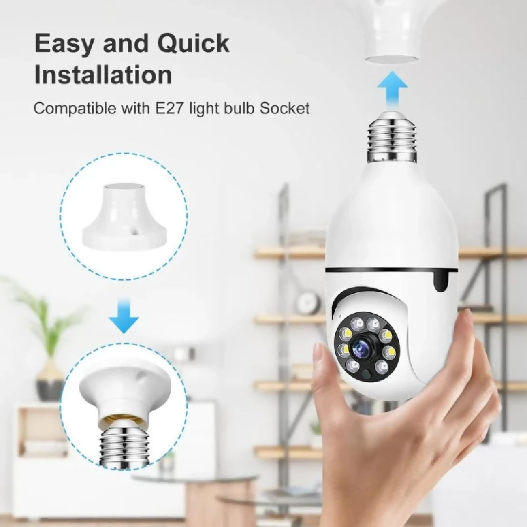 Speed X Bulb Camera 1080P WiFi 360 Panoramic Security Camera Night Vision and Two Way Audio