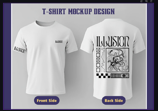 ILLUSION Heavyweight Oversized Streetwear Graphic T-Shirt – White