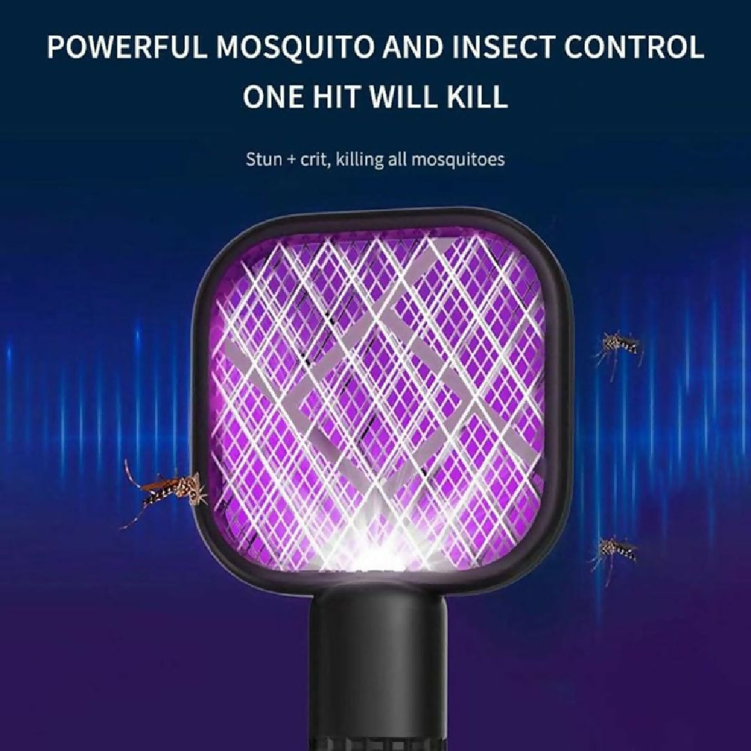 USB Rechargeable Mosquito Killer Racket - Portable Repellent with UV Light