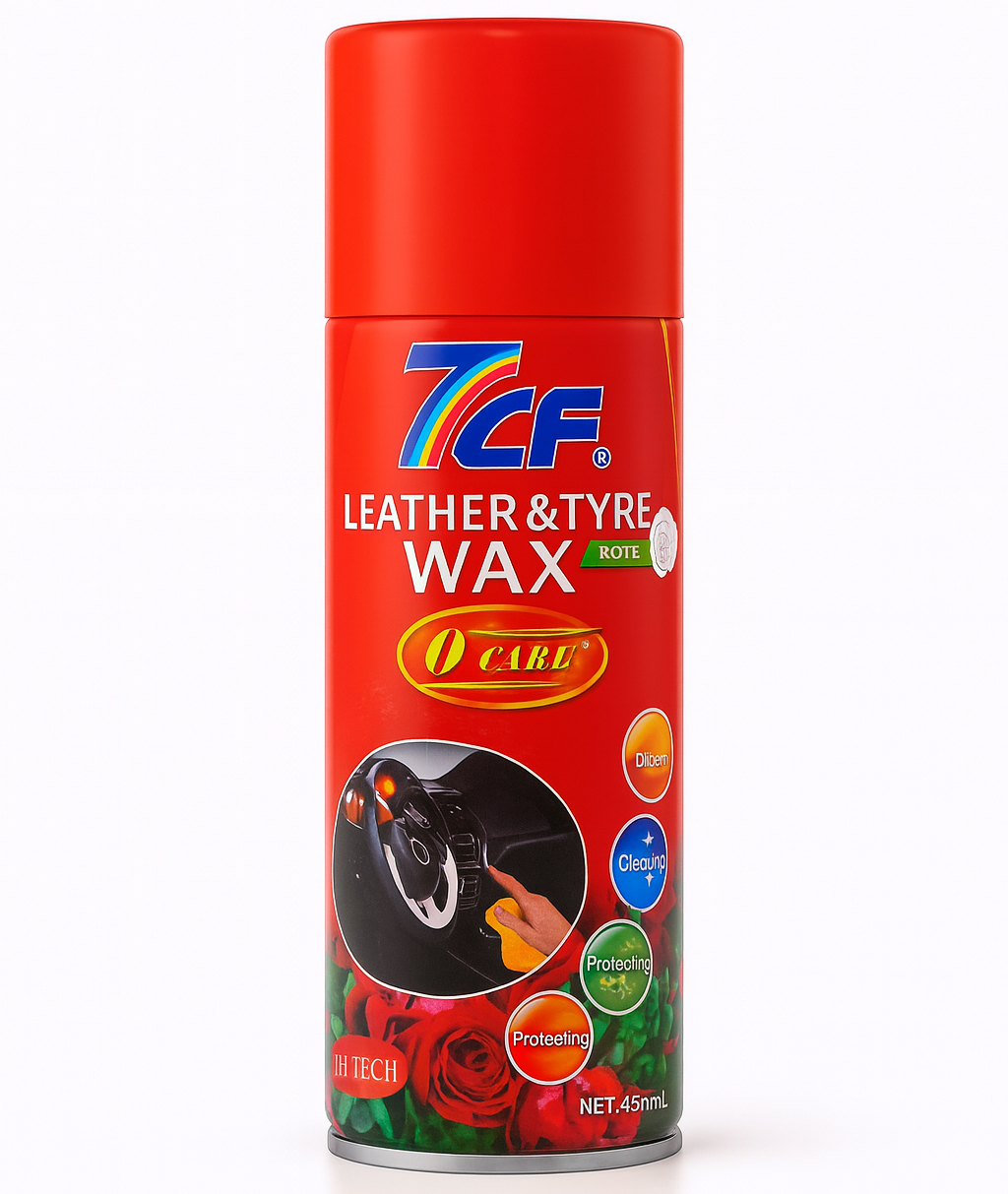 7FC Leather and Tyre Wax 450ML Rose   High Gloss Protectant
