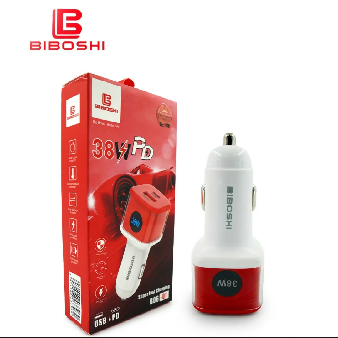 Biboshi 38W PD Fast Car Charger Super Fast Charging