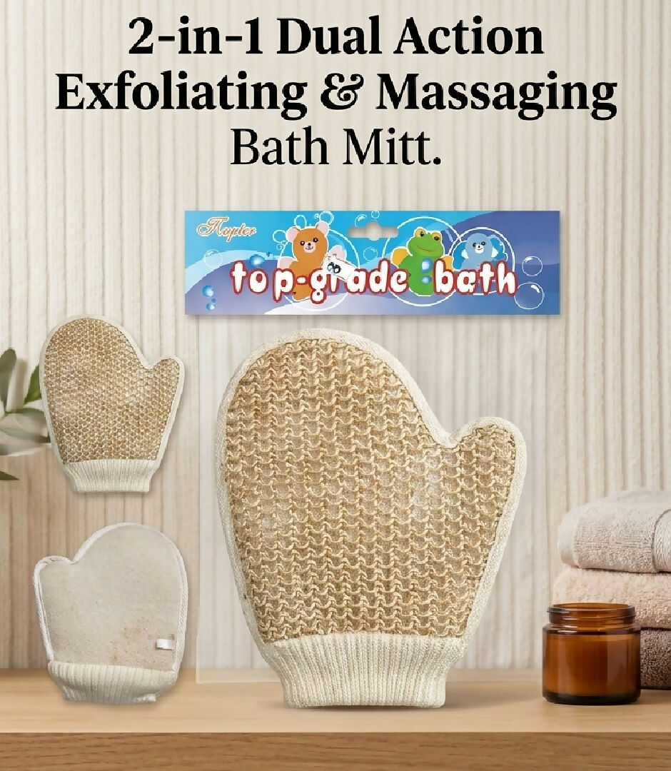 Exfoliating Bath Glove Double Sided Body Scrub Mitt Soft and Rough