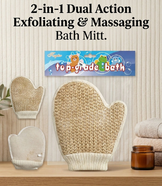 Exfoliating Bath Glove Double Sided Body Scrub Mitt Soft and Rough