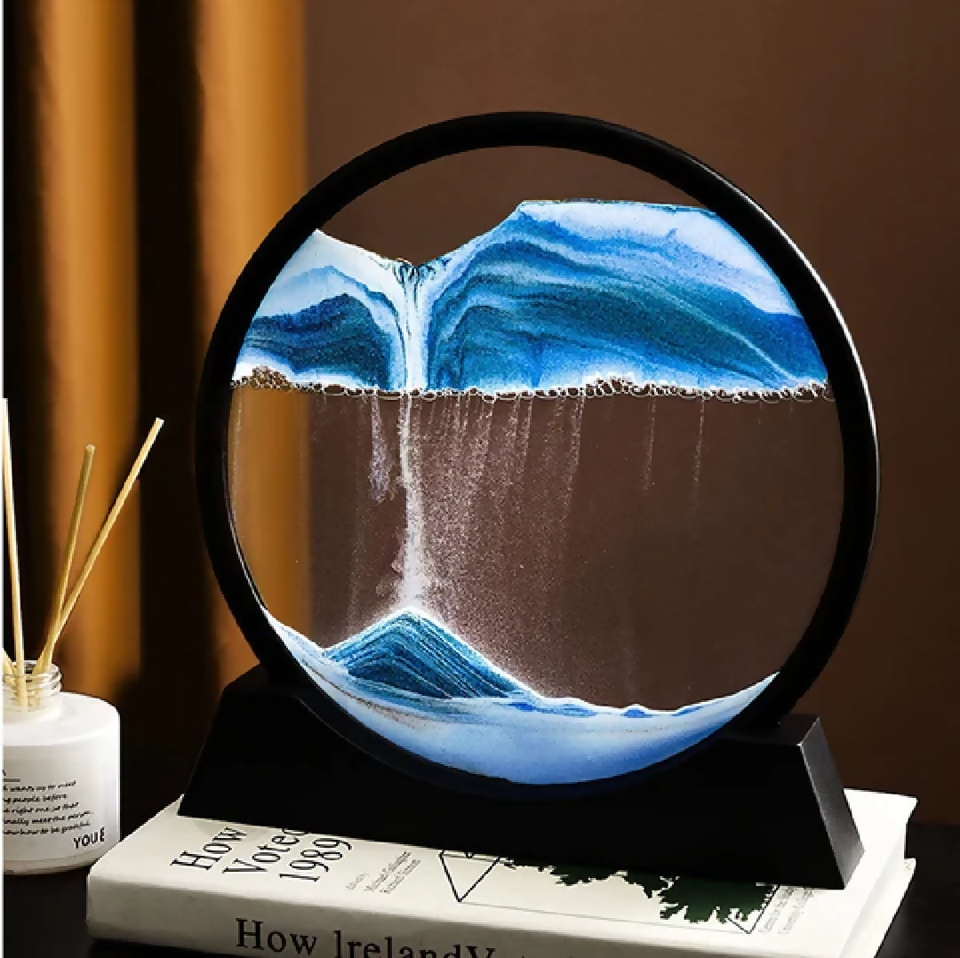 3d Moving Sandscapes Frame - Moving Sand Lamp Frame 7-Inch - Random Color
