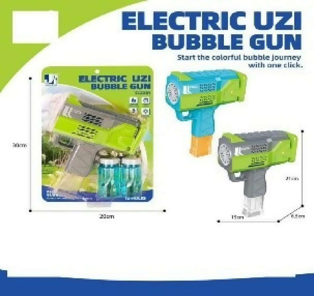Electric UZI Bubbles Gun with two bubbles liquid bottles 1 Piece