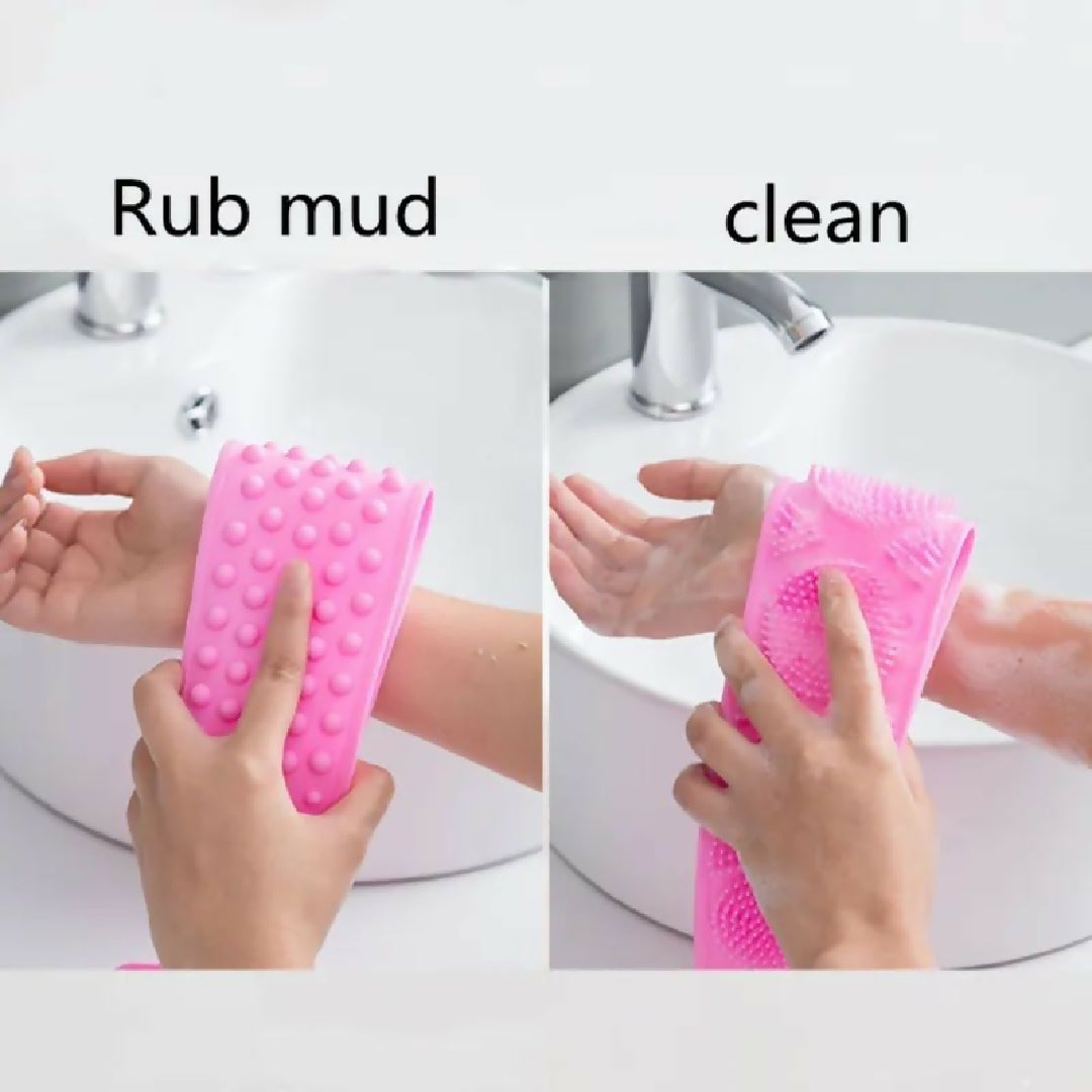 Silicone Bath Body Brush Exfoliating Long Silicone Body Back Scrubber Easy To Clean Lathers Well Eco Friendly Long Lasting