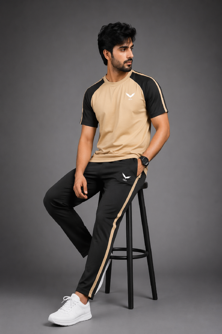 Premium Black and Skin Track Suit Polyester