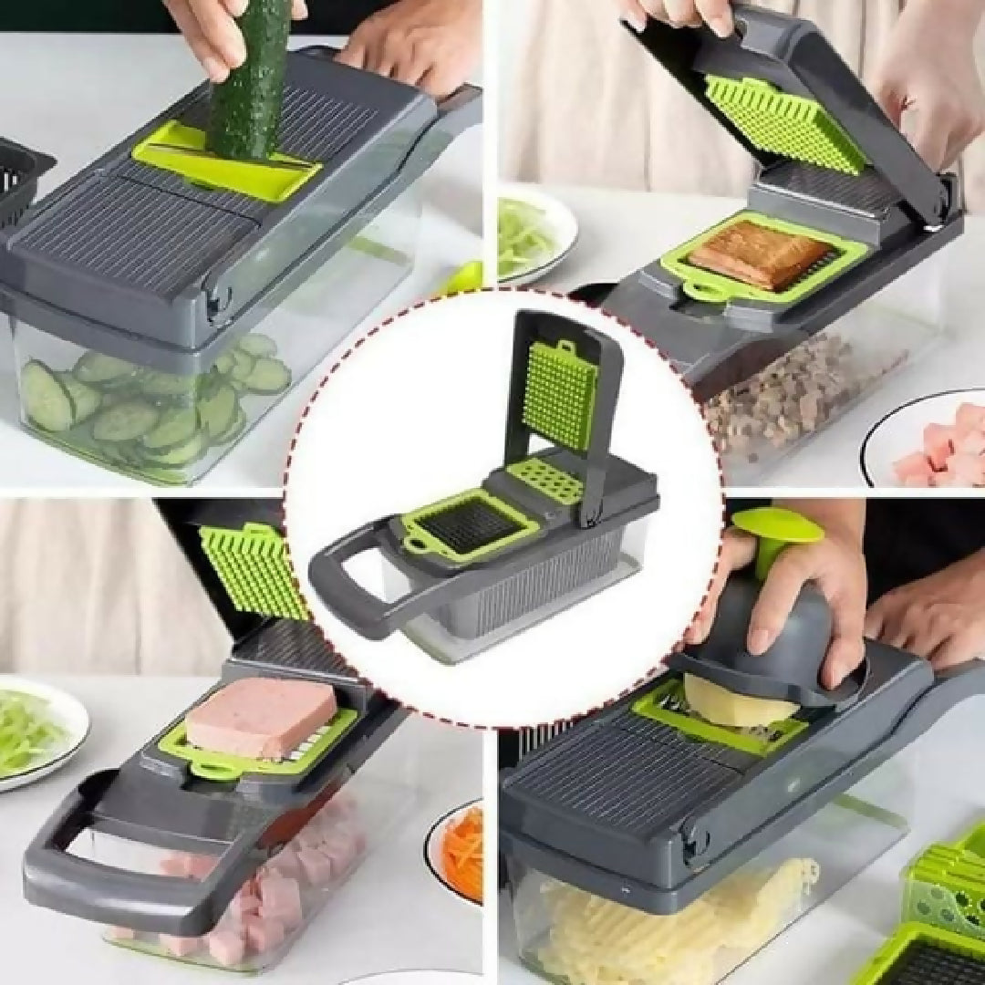 16 IN1 Mandoline Slicer Veggie Food Chopper Vegetable Cutter Tomato Carrot Grater Cheese French Onion Shredders Kitchen Tool