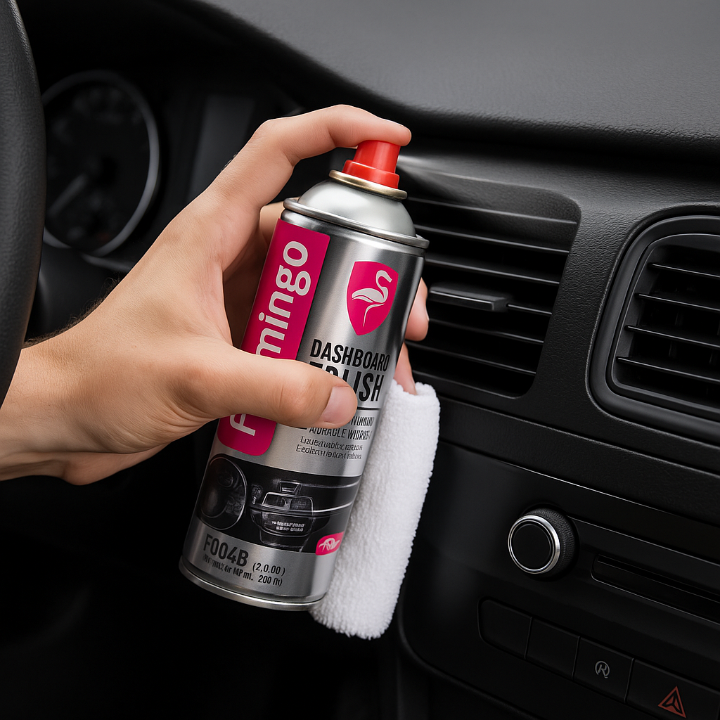 Flamingo Dashboard Polish  F004S 450ML Jasmine  High Gloss Interior Cleaner
