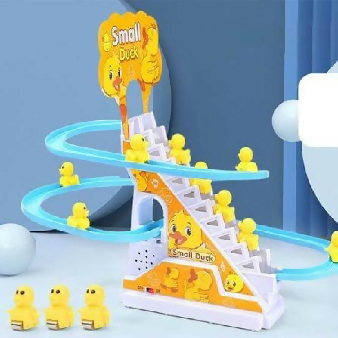 Small Ducks Climbing Toys Electric Ducks Chasing Race Track Game Set Playful Roller Coaster Toys with 3 Duck