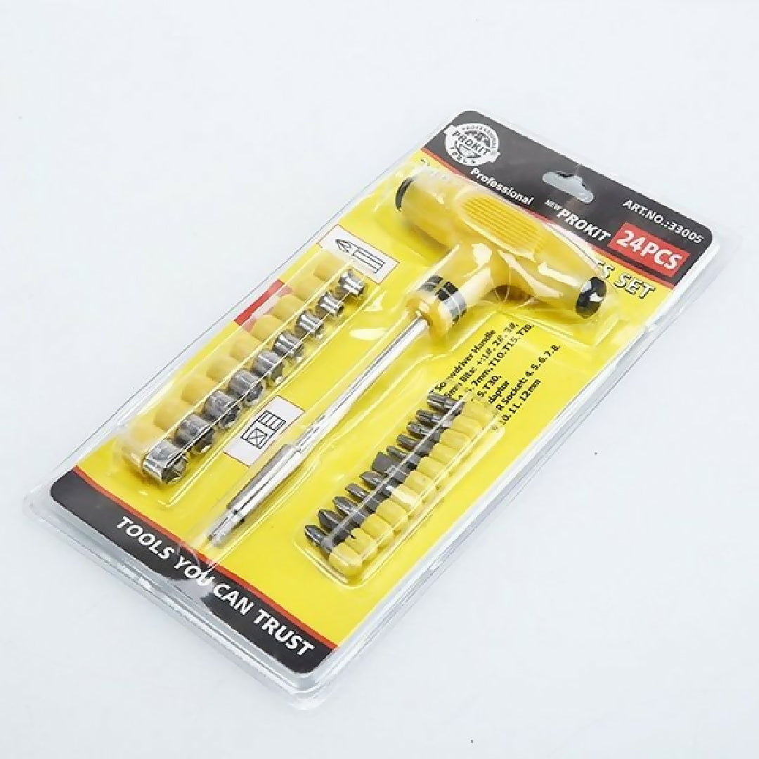 T Tool Set Pack Of 24 Screw Driver Branded Kit