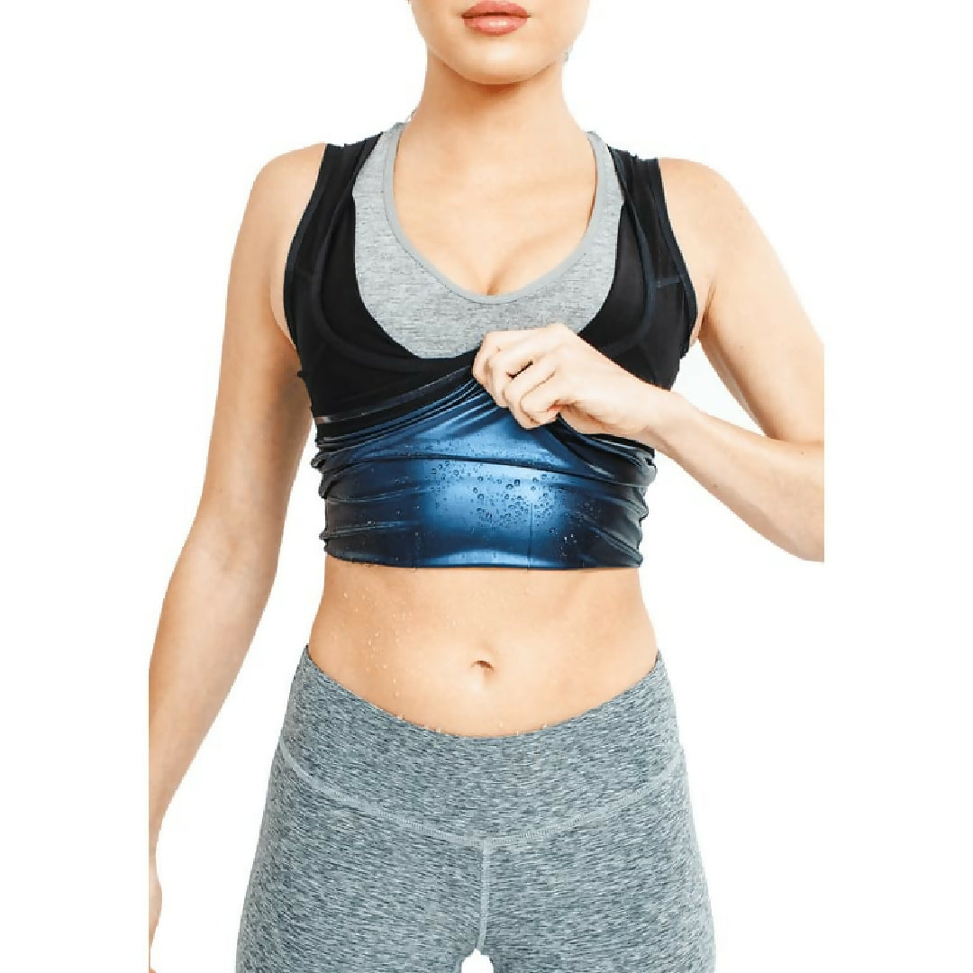 Women Sweat Shaper Weight Loss Fat Burning Trainer Slimming Tummy Control Reducing Shapewear Workout Fat Burner black
