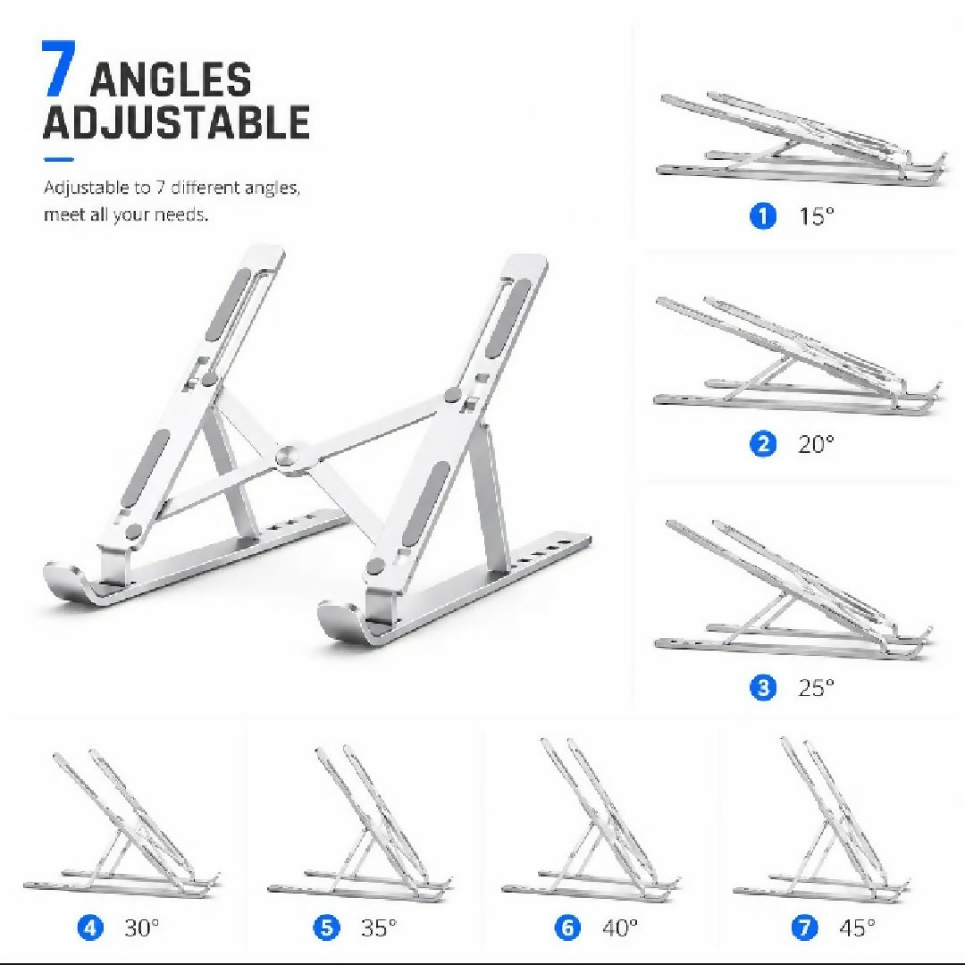 Premium Foldable Aluminum Laptop Stand Adjustable Metal Notebook Stand