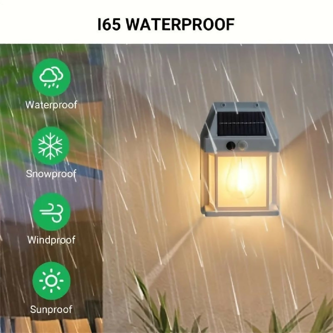 Solar Tungsten Filament Lamp Outdoor Waterproof Intelligent Induction Wall Lamp Courtyard Garden Villa Lighting