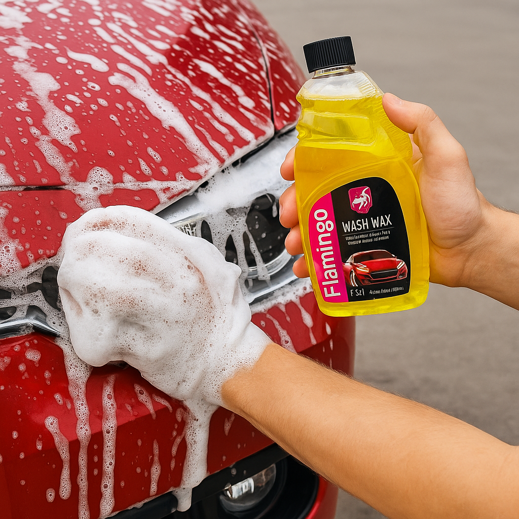 Flamingo Car Wash Wax F351 500ML  2 in 1 Car Shampoo and Wax for Deep Cleaning and Lasting Shine