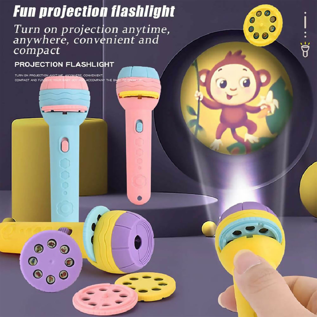 Childrens Slide Projector Torch - Dinosaur and Animal Patterns - Bedtime Night Light - Educational Toy