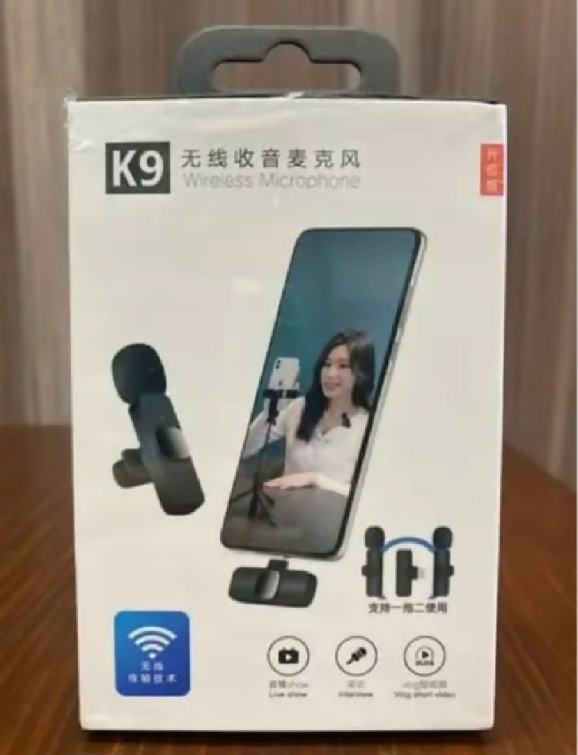 K9 Wireless Dual Microphone Type C 2 in 1 Mic for YouTube TikTok and Live Streaming