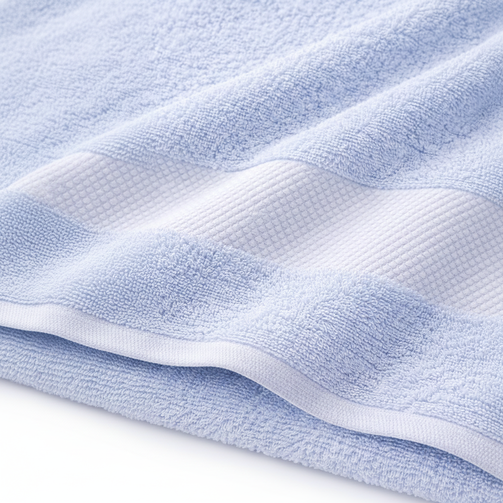 500 GSM Combed Cotton Towel Set Pack of 2 (Bath Towel + Bath Sheet) Light Blue