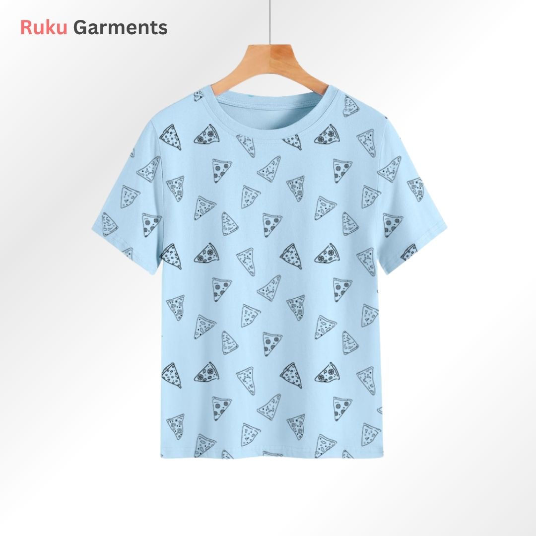 Short Sleeves T-shirt | Pizza Slices | Blue