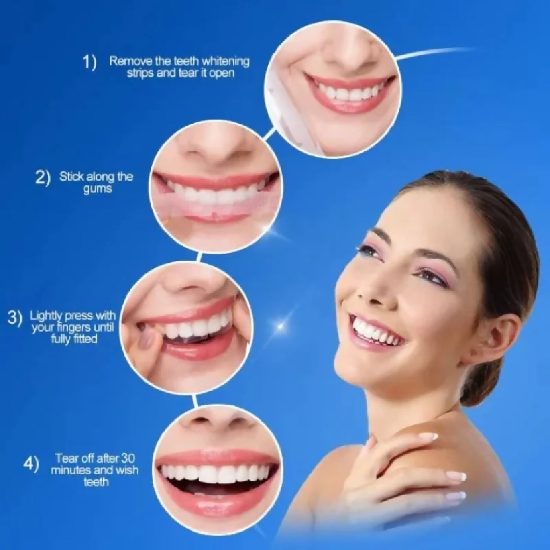 Gegemoon 5D Teeth Whitening Strips Professional 5 Day Whitening Kit Enamel Safe Teeth Whitening Strips Deep Stain Removal Mint Flavor 7 Pairs