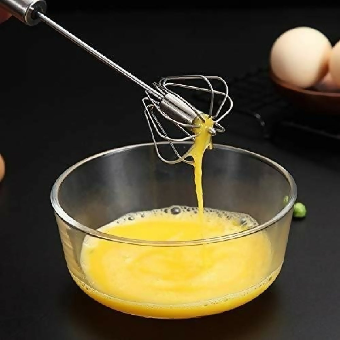 Hand Pressure Semi-Automatic Egg Beater Kitchen Accessories Tools Self Turning Cream Utensils Whisk Manual Mixer - 40 by 7-5 cm