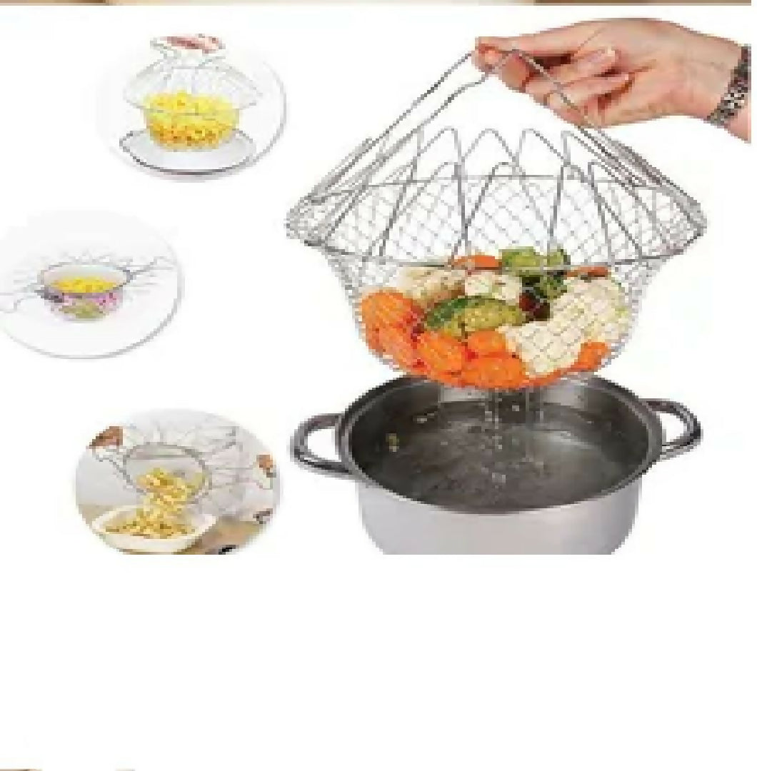 Vegetable Frying Foldable Strainer Chef Basket 12 IN 1
