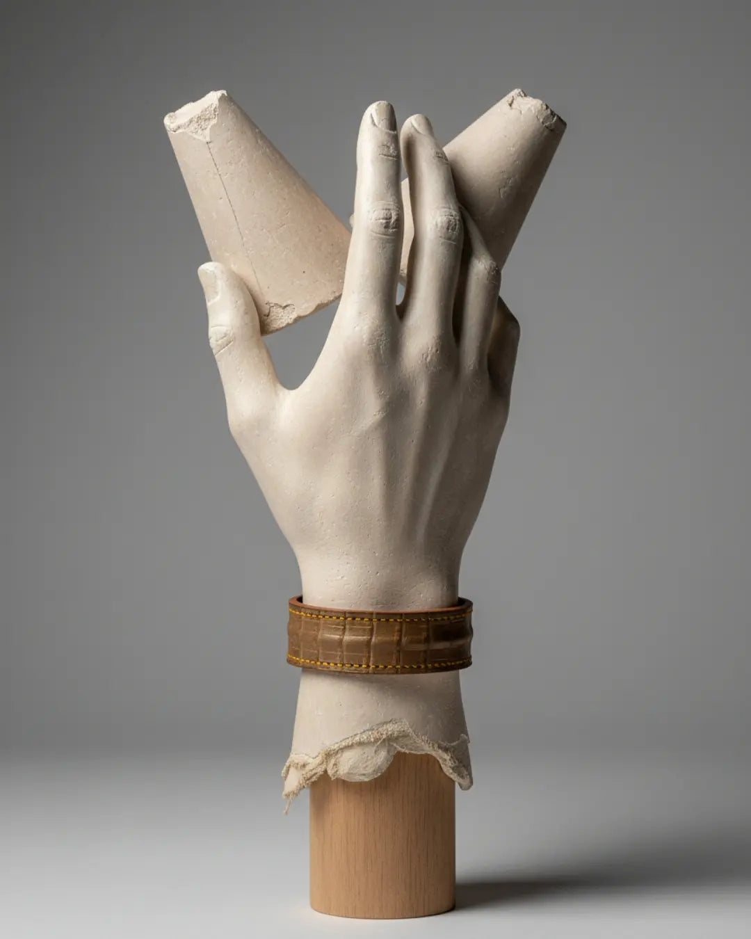 The Grit - Bronze Lizard Texture - Kara Style Leather Bracelet / Leather Cuff