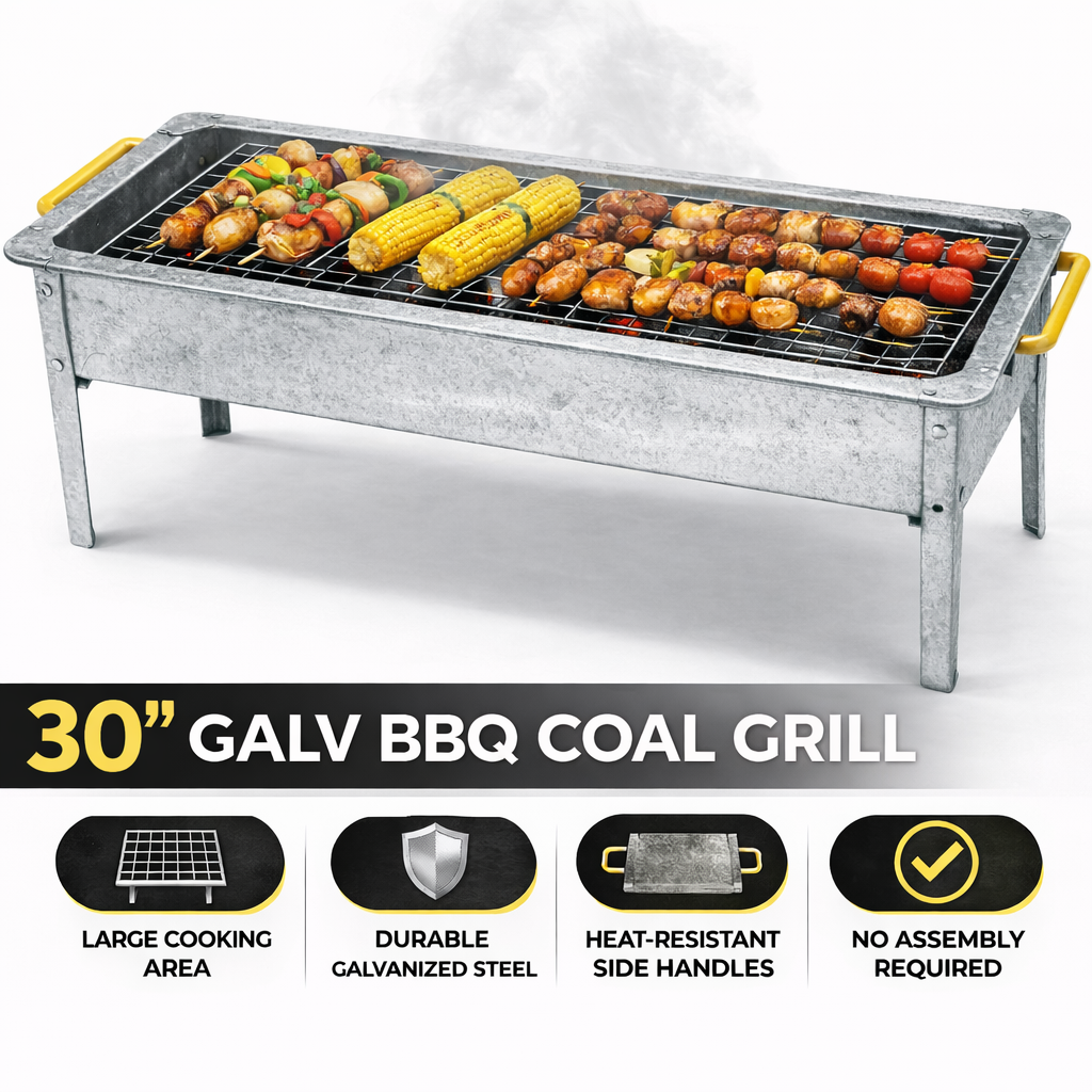 30 Inch Galv BBQ Coal Grill