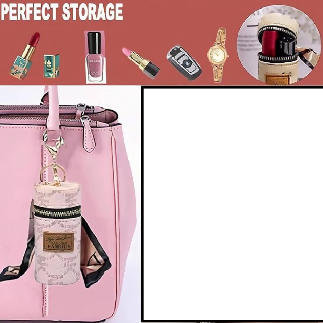 Designer Keychain Letter Key Lipstick Keychains Fashion PU Leather Purse Pendant Car Keyring Chain Charm Brown Flower Mini Bag Trinket Gift for Men Women 1pc