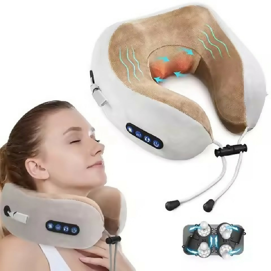 Rechargeable Neck Massager U-Shaped Pillow - Multifunctional Portable Shoulder - Cervical Relaxing Massage for Home Car Outdoor