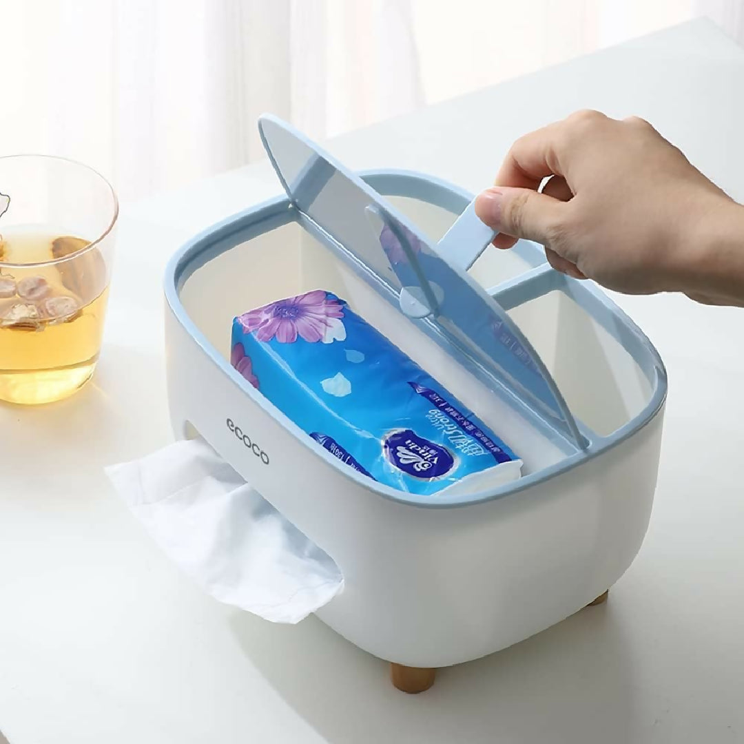 Ecoco Tissue Box Holder with Storage Compartment Lid
