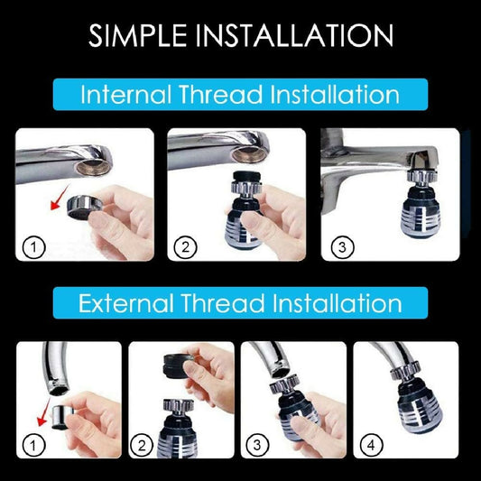 Multifunctional 360 Water Faucet Kitchen Sink Faucet Sprayer Water Saving Aerator 360 Rotatable