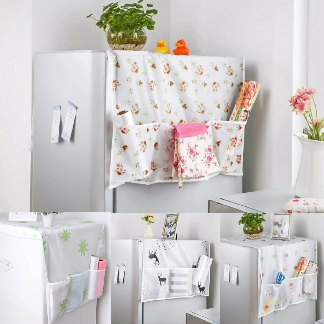 Anti-dust Waterproof Oil-proof Fridge Cover - Protective Refrigerator Top Cover - Random Design