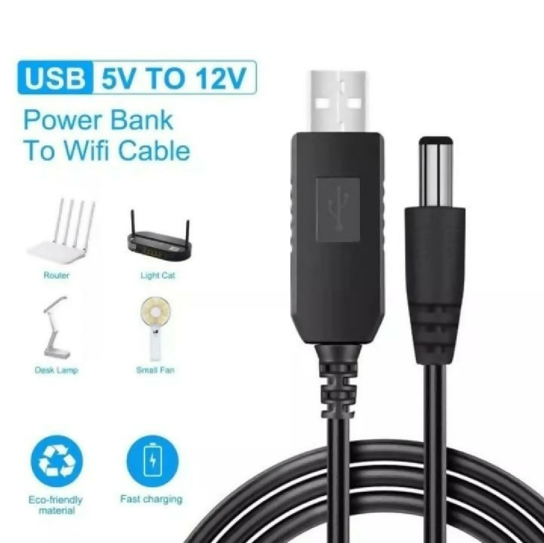 Router Powerbank Boost Cable 5V to 12V