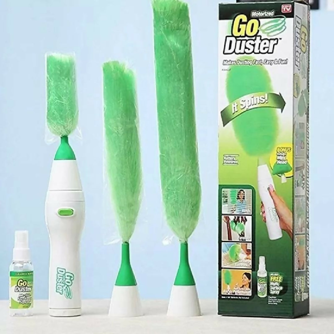 Newest Go Duster Cell Operating 360 Rotating Feather Duster Dust Cleaning Brush