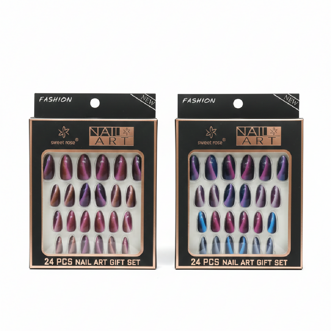 24 Pcs Professional Manicure Artificial Nails – Salon-Quality Press-On Nail Set