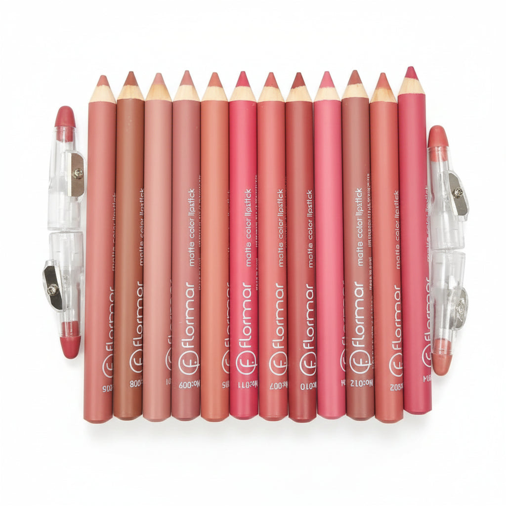 12 Flormar Matte Color Lipstick pencils 1 Pack